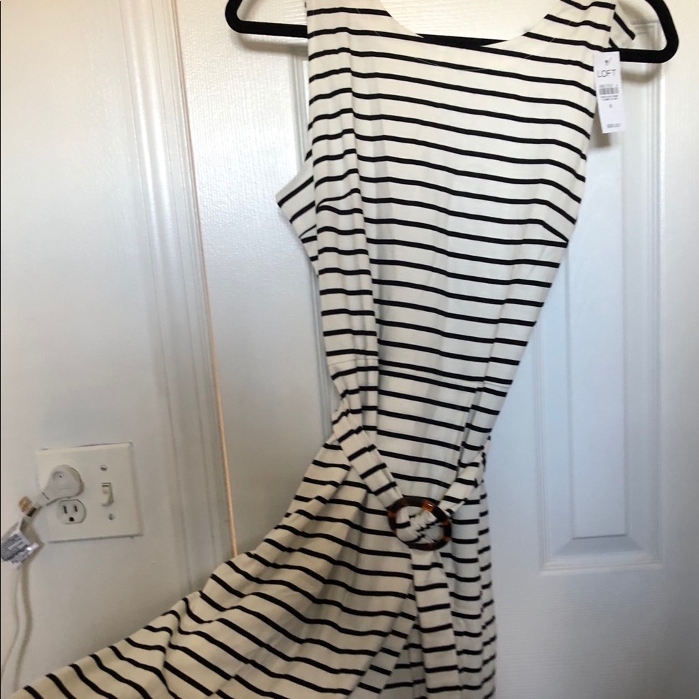 LOFT dress with belt and slit